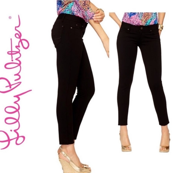 Lilly Pulitzer Pants - ❤️ LILLY PULITZER WORTH SKINNY ANKLE PONTE PANTS, BLACK, 4 (27)